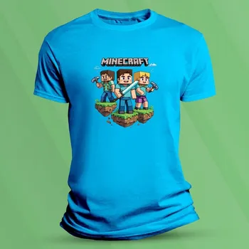 Chlapecké tričko Dětské tričko s potiskem Minecraft ostrov velikost 104 Azurová