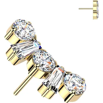 Piercing Atreya Titanová bezzávitová koncovka Queen crown Barva: Zlatá