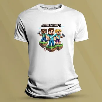 Dětské tričko s potiskem Minecraft ostrov Bílá velikost 152 (12-13 let)