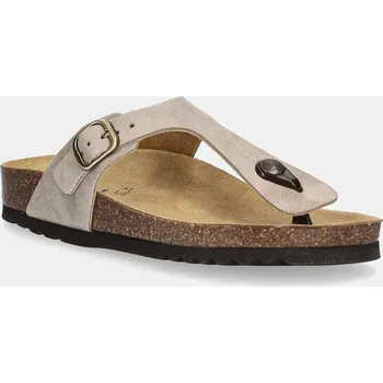 Dámské žabky Semišové žabky Scholl NICOLE dámské, béžová barva, na plochém podpatku, F321762361 80X, EUR 39