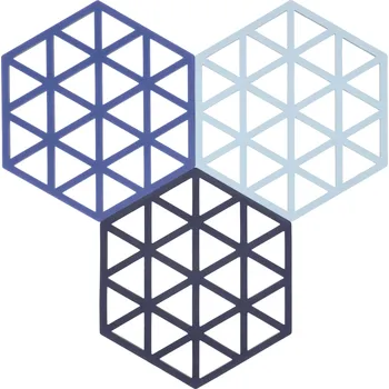 Úložný box Zone Denmark, Podložky pod horké nádobí Triangles, odstíny modré, 3 ks - Formadore