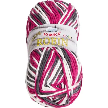 Příze Bellatex Příze ROBIN COLOR bílá,šedá,Malinová