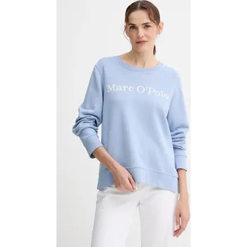 Dámská mikina Bavlněná mikina Marc O'Polo dámská, modrá barva, s potiskem, 500407354055 05X, vel. S