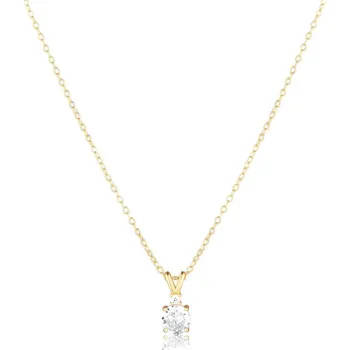 Náhrdelník Stříbrný zlacený náhrdelník se zirkonem