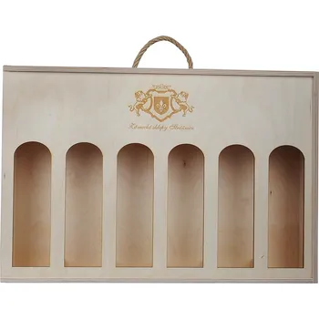 Dřevěná kazeta na 6 láhví vína oblouk