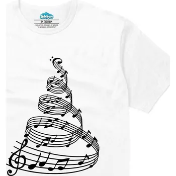 Pánské tričko Pánské tričko Vánoční Melodie (Velikost: M, Barva: Bílá)