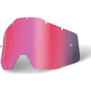 Motocyklové brýle plexi Racecraft/Accuri/Strata, 100% (růžové chrom, Anti-fog) 51002-016-02