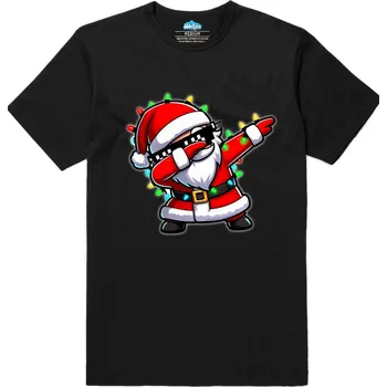 Pánské tričko Pánské tričko Dabující Santa v Brýlích (Velikost: XXL, Barva: Černá)