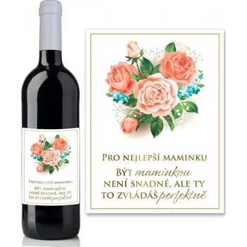 Víno pro nejlepší maminku - růže 0,75 L