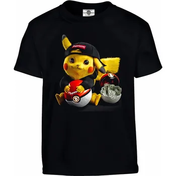 Pánské tričko Tričko Pikachu | Bowl Druh: Dětské, Barva: Černá, Velikost: 110-XS