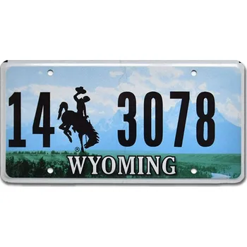 Plechová cedule Americká SPZ Wyoming Green Landscape