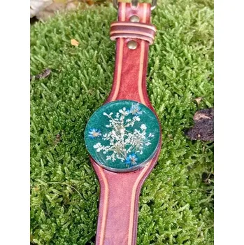 Náramek Náramek kožený - Miřík v zahradě (Náramek kožený - Miřík v zahradě)