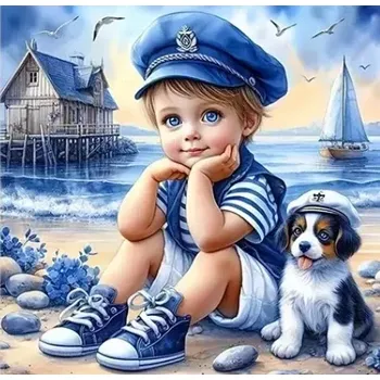 Diamantové malování Diamantové malování - Malí námořníci (50 x 50)