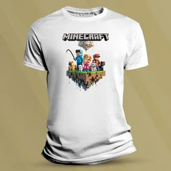 Chlapecké tričko Dětské tričko s potiskem Minecraft World Bílá velikost 104 (3-4 roky)