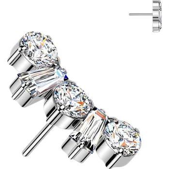 Piercing Atreya Titanová bezzávitová koncovka Queen crown Barva: Stříbrná