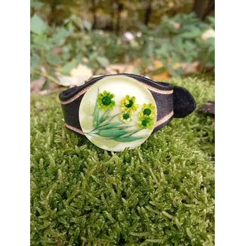 Náramek Náramek kožený - Zelená zahrada (Náramek kožený - Zelená zahrada)