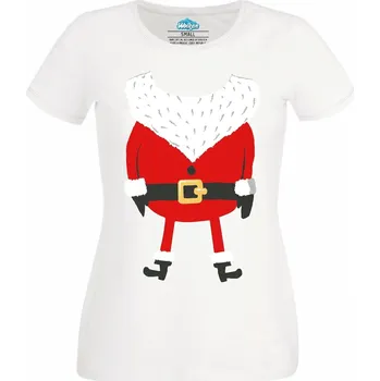 Dámské tričko Dámské tričko Kostým Santy Clause (Velikost: XXL, Barva: Bílá)