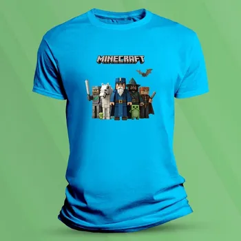 Tričko pro děti Minecraft hrdinové velikost 152 (12-13 let) Azurová