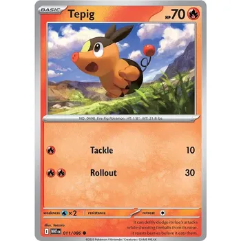 Sběratelská karetní hra Tepig 011/086 - White Flare Typ karty: Non-Holo