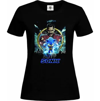 Dámské tričko Tričko Sonic Druh: Dámské, Barva: Černá, Velikost: S