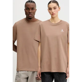 Pánské tričko Bavlněné tričko Converse hnědá barva, 10023876-A46 10023876.A46 84X, vel. S