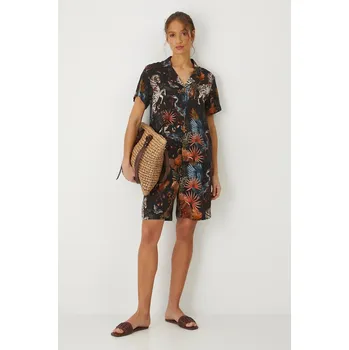 Dámské kraťasy Kraťasy Medicine dámské, černá barva, vzorované, high waist RS25.SZD811 99D, vel. L