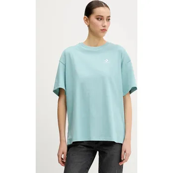 Pánská móda Bavlněné tričko Converse 10028415.A02 tyrkysová 60X, vel. S