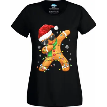 Dámské tričko Dámské tričko Dabující Perníček v Brýlích (Velikost: M, Barva: Černá)