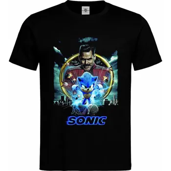 Pánské tričko Tričko Sonic Druh: Pánské, Barva: Černá, Velikost: M