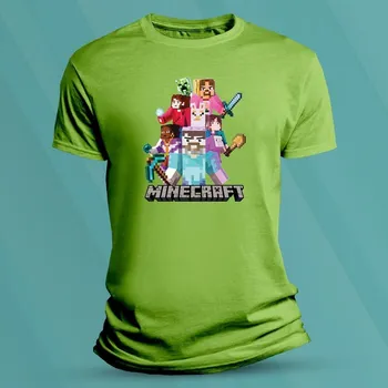 Chlapecké oblečení Bavlněné dětské tričko Minecraft Lime velikost L