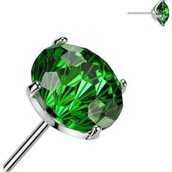 Piercing Atreya Titanová bezzávitová koncovka se zirkonem diamantového brusu Marsy Barva: Zelená, Velikost koncovky: 5 mm