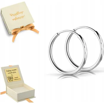 Náušnice NÁUŠNICE KRUHY KROUŽKY MALÉ STŘÍBRNÉ ŘEZANÉ DIAMANTOVANÉ 925 1,8CM 18MM