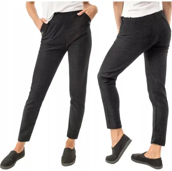 Dámské kalhoty MEGI elegantní dámské kalhoty cigaretového střihu dlouhé černé velikost 7XL