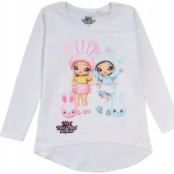 Dívčí tričko EplusM dětské tričko s dlouhým rukávem bavlna bílé velikost 104