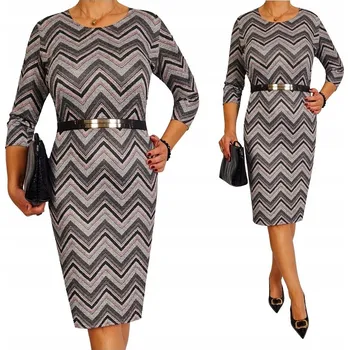 Dámské šaty Pletené midi koktejlové šaty K&M Krawiectwo velikost 54