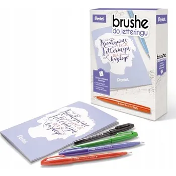 Sada Pentel Brush Pen pro Lettering, 4 Fixy + Lekce Letteringu