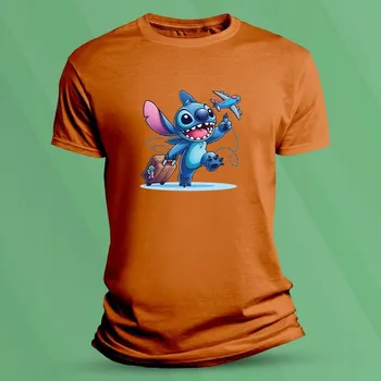 Chlapecké tričko Bavlněné dětské tričko Stitch cestovatel velikost 104 (3-4 roky) Oranžová