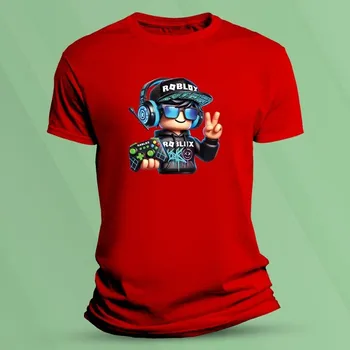 Chlapecké tričko Dětské tričko s potiskem Gamer Roblox Červená velikost 128 (7-8 let)