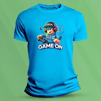 Chlapecké tričko Dětské tričko s potiskem Roblox Game On velikost 128 Azurová