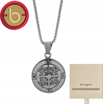 Náhrdelník Pánský náhrdelník KOMPAS Růže větrů ocel 316L