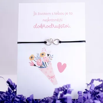 Náramek Stříbrný provázkový náramek - NEKONEČNO SRDCE Zlatá