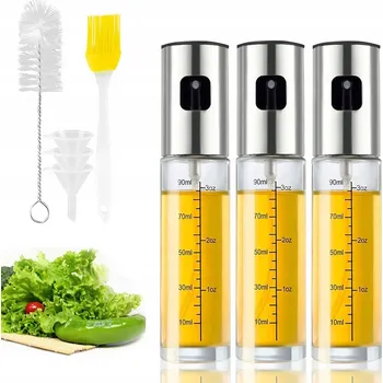 Nádoba na olej a ocet 3x KUCHYŇSKÝ ROZPRAŠOVAČ NA OLEJ, OCET DÁVKOVAČ SKLENĚNÝ VE SPREJI 100 ml