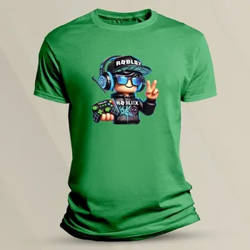Dětské tričko s potiskem Gamer Roblox velikost 116 (5-6 let) Zelená