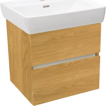 Koupelnová skříňka s keramickým umyvadlem Laufen Naturel Project 52,5x51x45,3 cm dub medový mat PROJECT260DM - PROJECT260DM