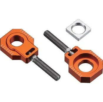 Osvětlení pro motocykl ACCEL napínák zadní osy se šroubem KTM SX 85 13-14 (průměr 20mm) barva oranžová (komplet -2 kusy) (ACCEL napínák zadní osy se šroubem KTM SX 85 13-14 (průměr 20mm) barva oranžová (komplet -2 kusy))