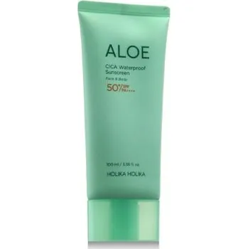 Přípravek na opalování Holika Holika Aloe CICA Waterproof Sunscreen SPF50+ voděodolný krém na opalování 100 ml unisex