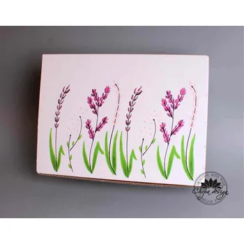 Papírová dárková krabice - Purpurové trávy