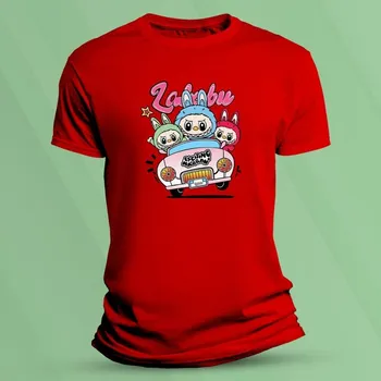 Dětské bavlněné tričko Labubu Závodníci Červená velikost 128 (7-8 let)