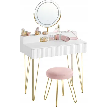 Toaletní stolek Toaletní Stolek Songmics bílý matný 80 x 134,5 x 40 cm