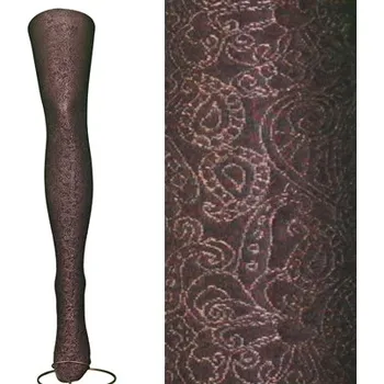 Podprsenka Punčocháče vzorované Calzamia 80den hnědé CARONELLA velikost 4